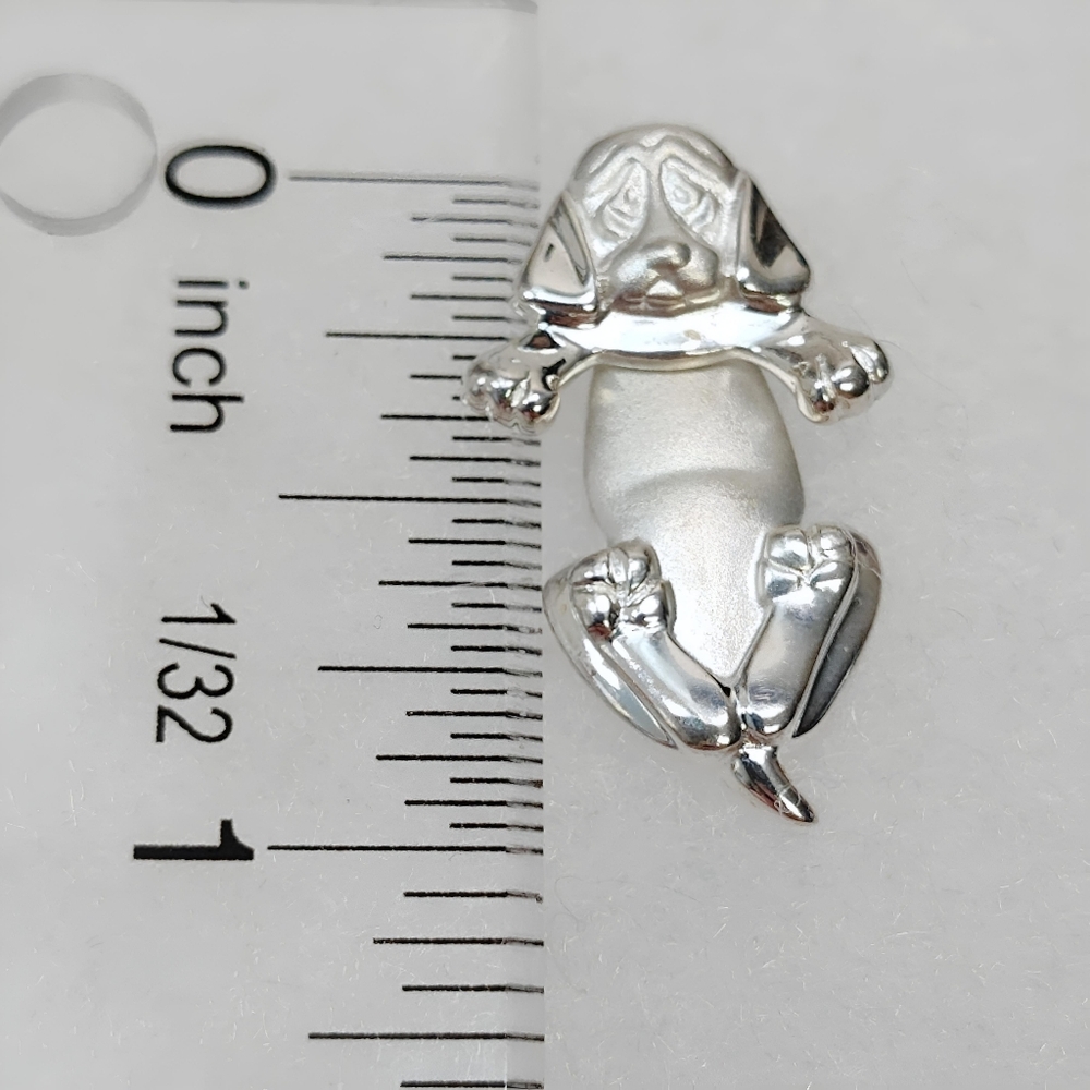 Retired Artisan Sterling Silver Articulated Hound Dog Puppy Post back Earrings - Picture 5 of 10